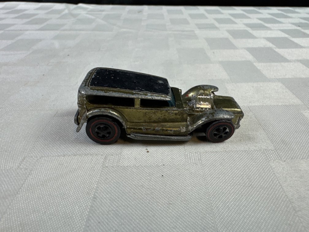 Hot Wheels Redline The Demon 1969 Olive Black Top Made In Hong Kong
