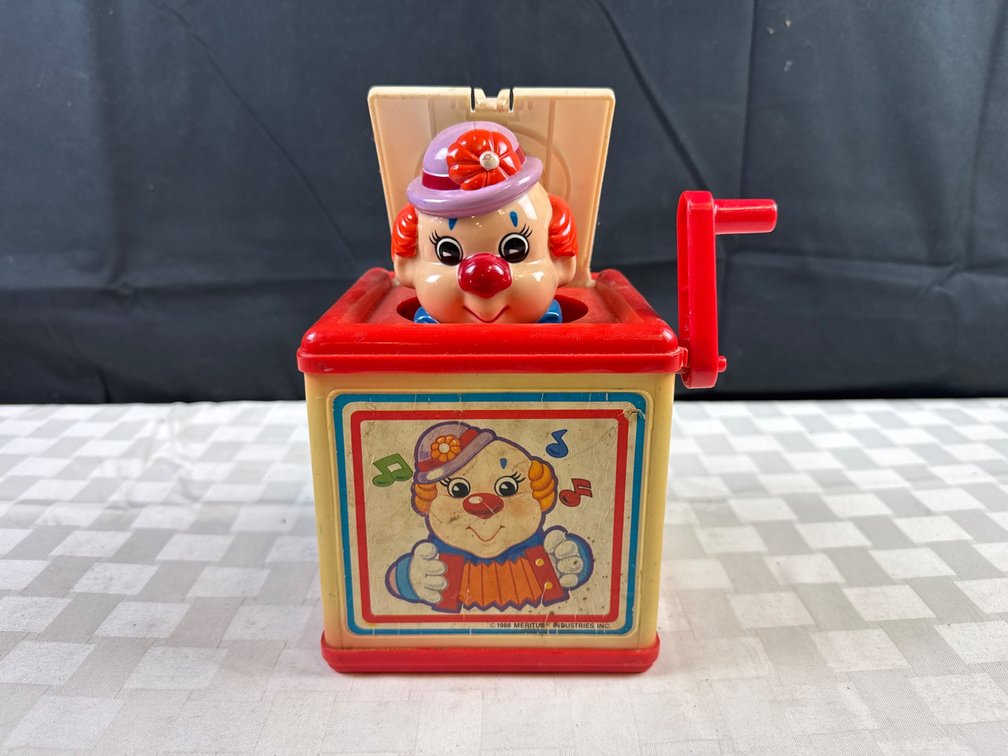1988 Meritus Industries Jack-in-the-Box Clown Toy