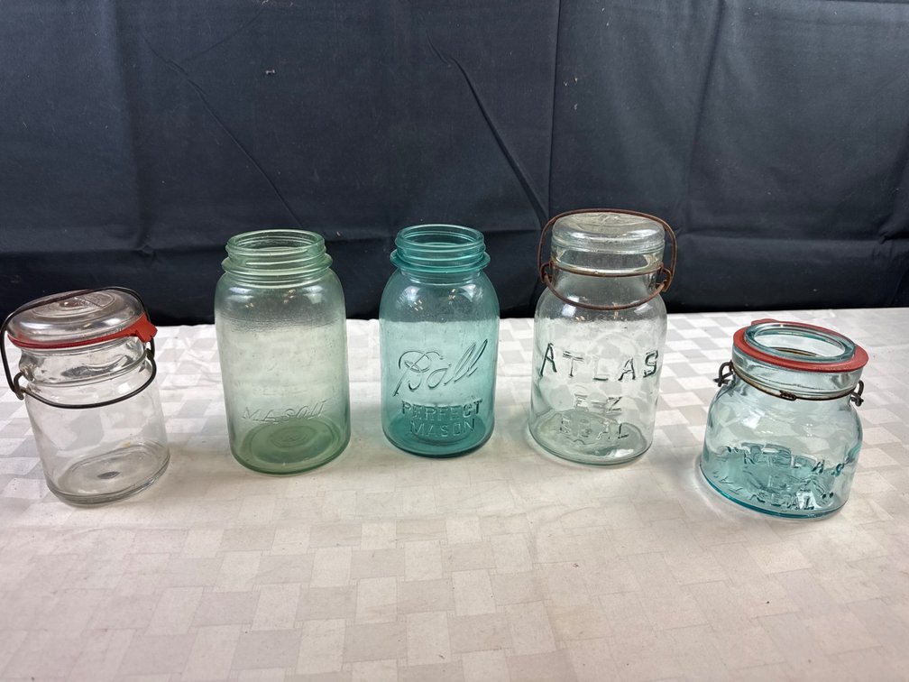 Vintage Glass Mason and Canning Jars