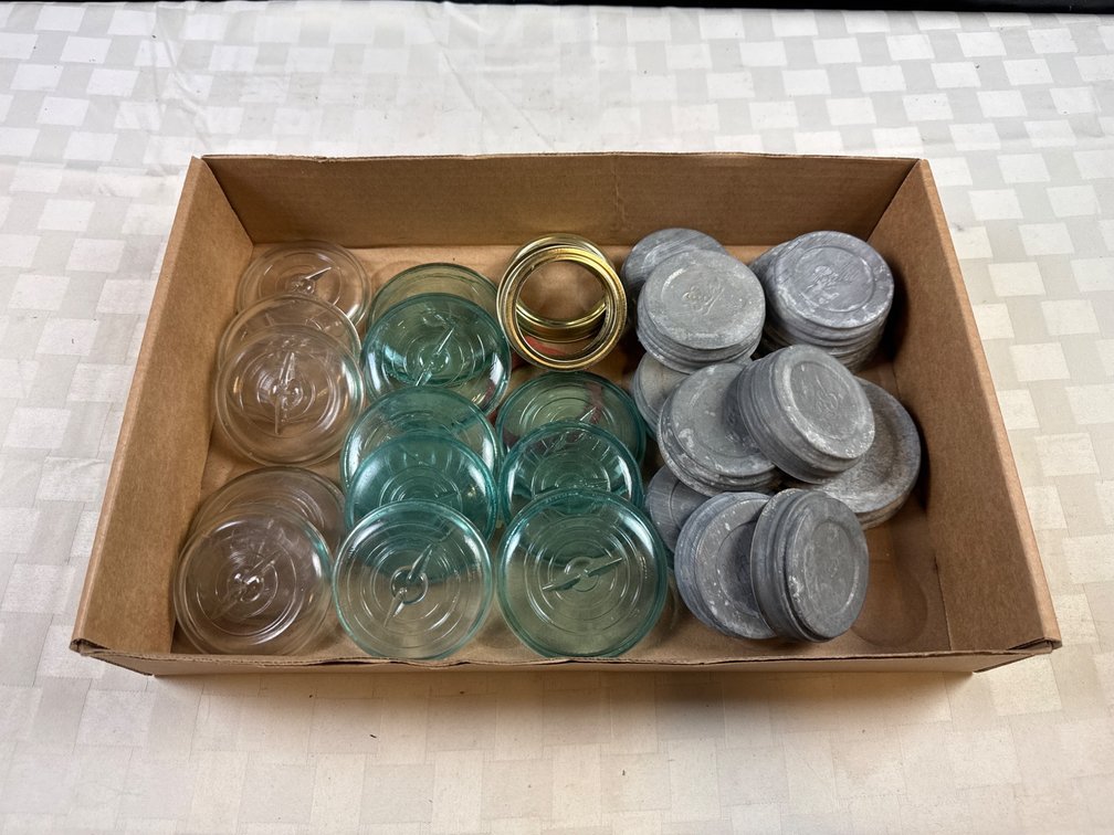 Various Glass Jar Lids and Metal Bands
