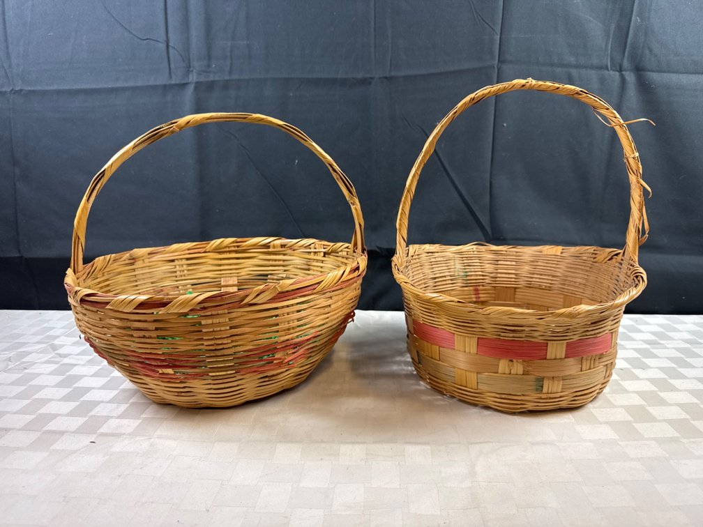 Handmade Woven Baskets with Handles