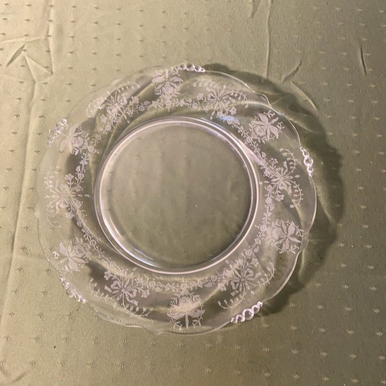 Heisey Orchid Etch Glass Dinner Plate