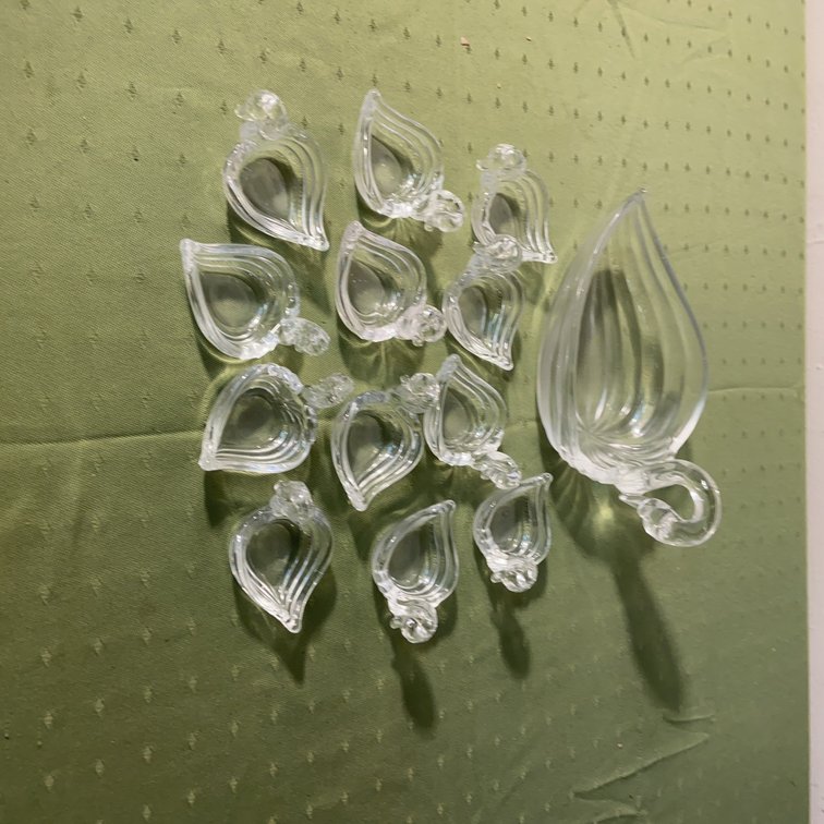 Heisey Glass Master Nut Dish & 12 Nut Cups Set