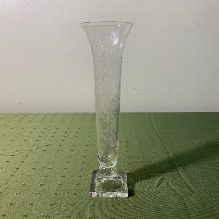Heisey Orchid Etch Glass Vase, No Damage