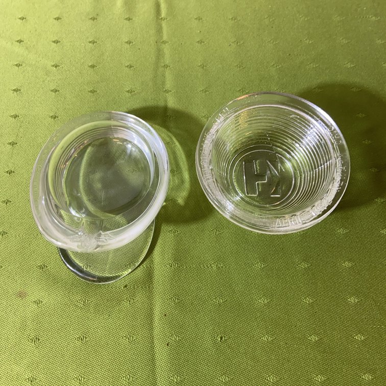 Heisey Military Cap, Holophane Glass Small Bowl