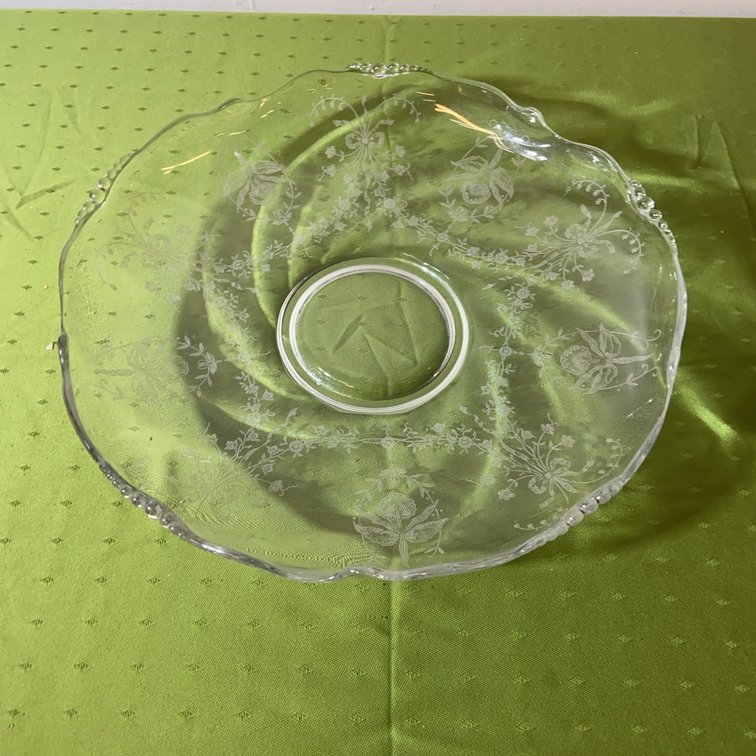 Heisey Orchid Etch Rolled Edge Glass Bowl