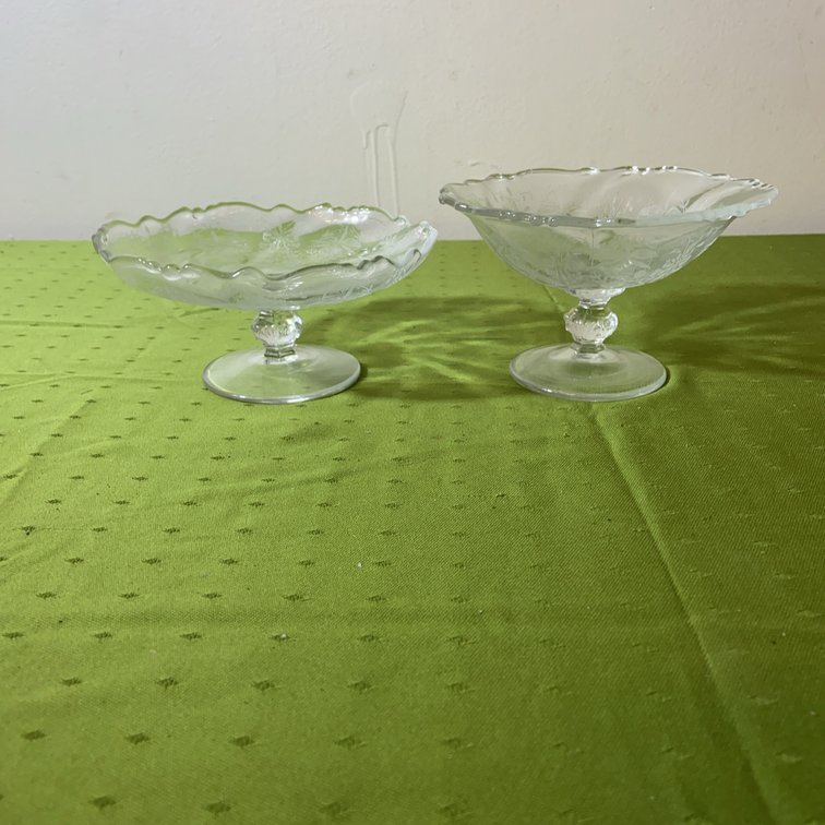 Heisey Orchid Etch Glass Bowls, Pair, No Damage