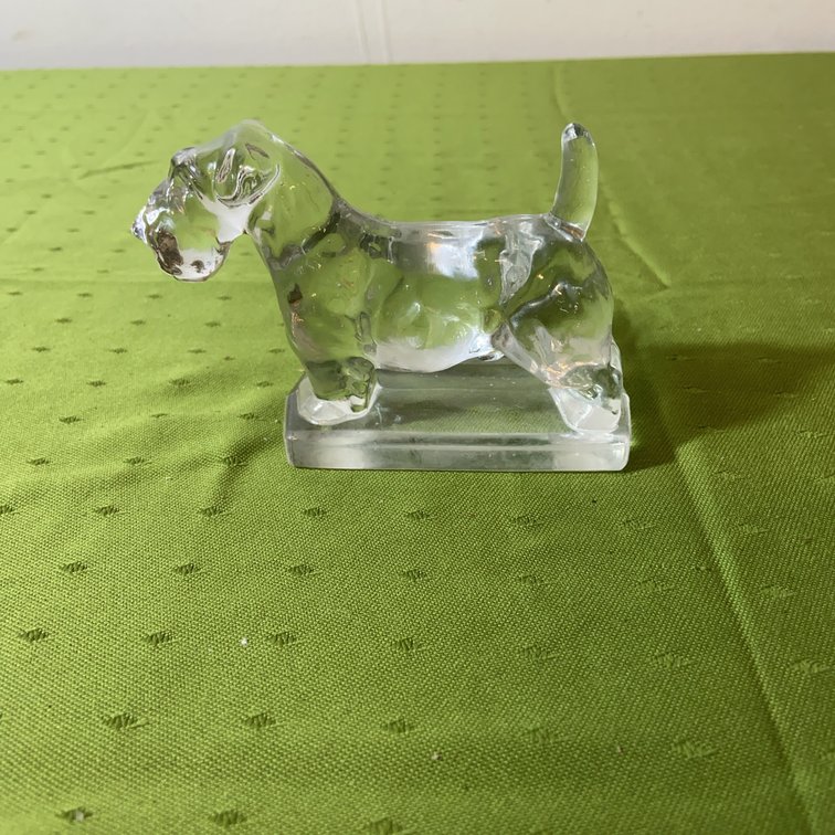 Heisey Clear Glass Scotty Dog Figurine