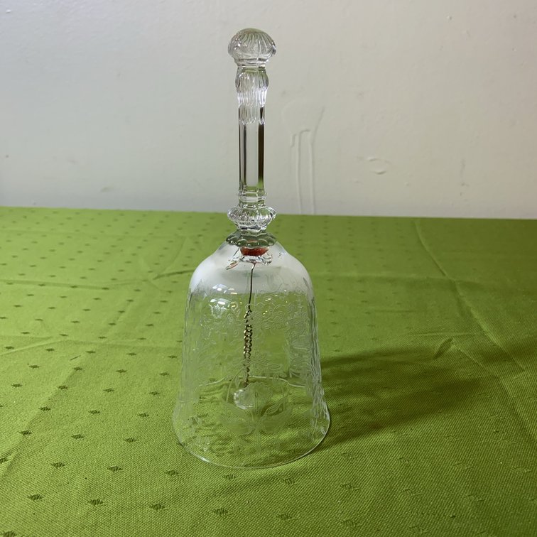 Heisey Orchid Etched Crystal Glass Bell
