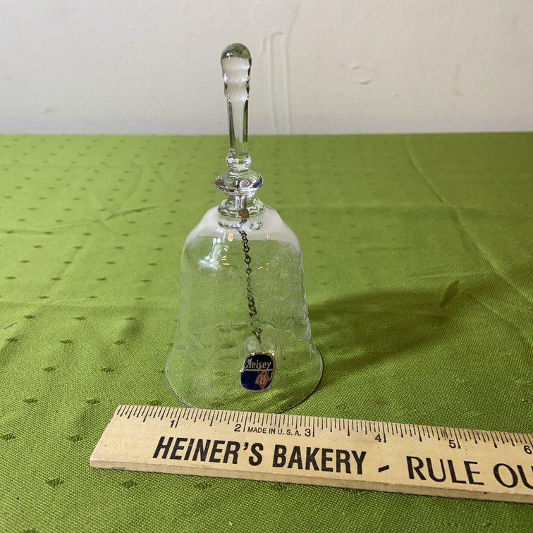 Heisey Crystal Bell Orchid Etch No Damage