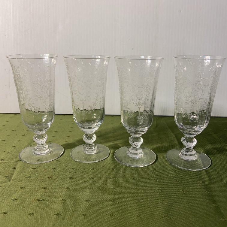 Heisey Orchid Etch Juice Glasses Set of 4