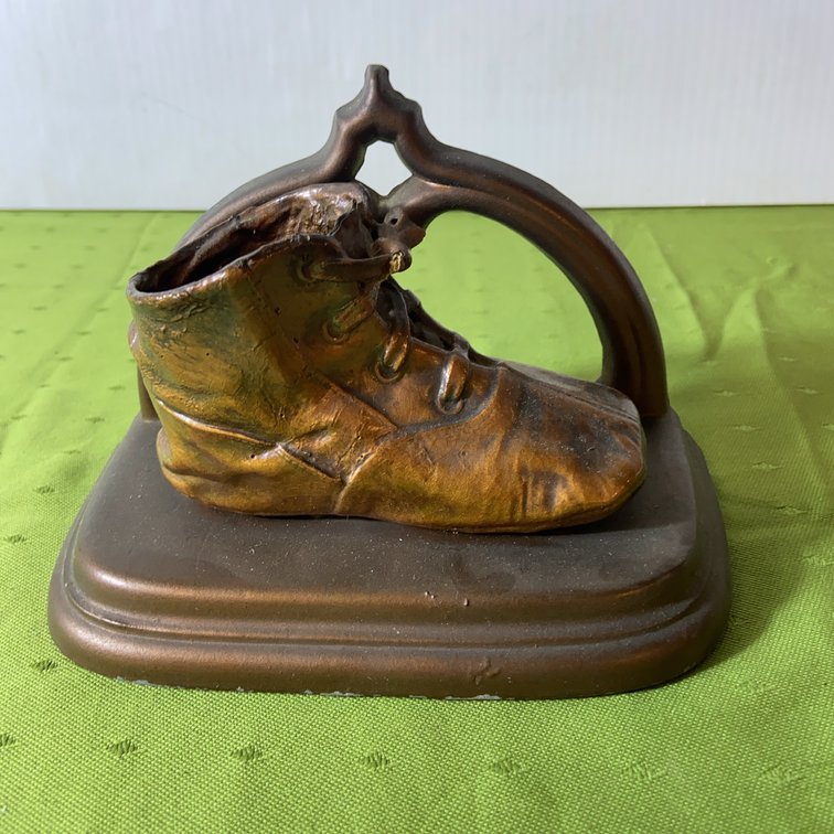 Bronze-Tone Baby Shoe Bookends Pair