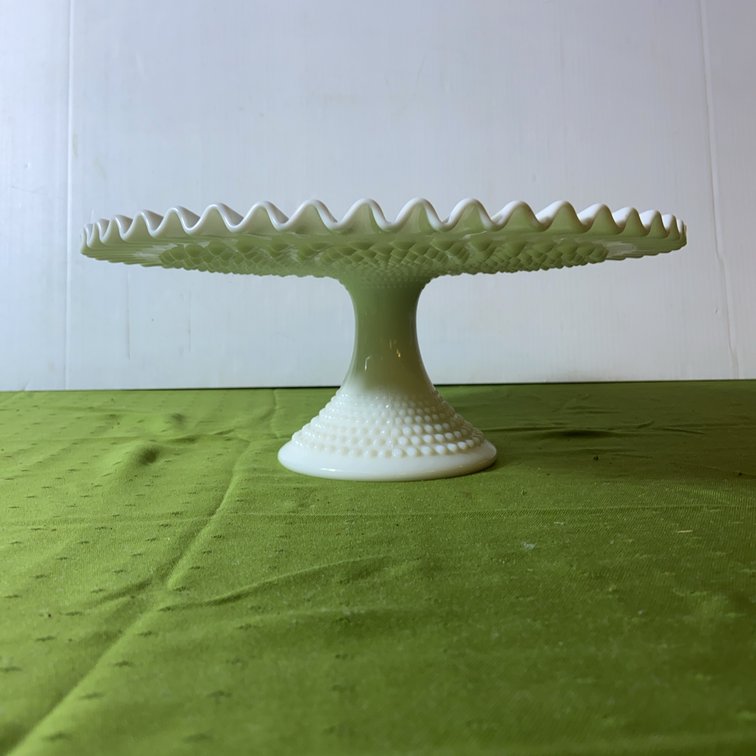 Fenton Hobnail Milk Glass Cake Stand
