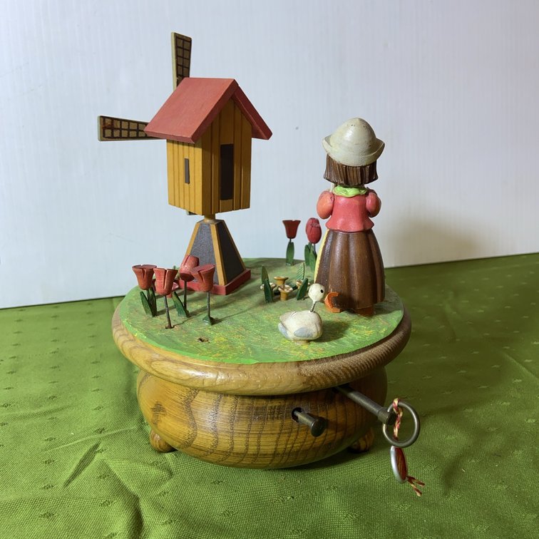 ANRI Thorens Swiss Windmill Girl Music Box
