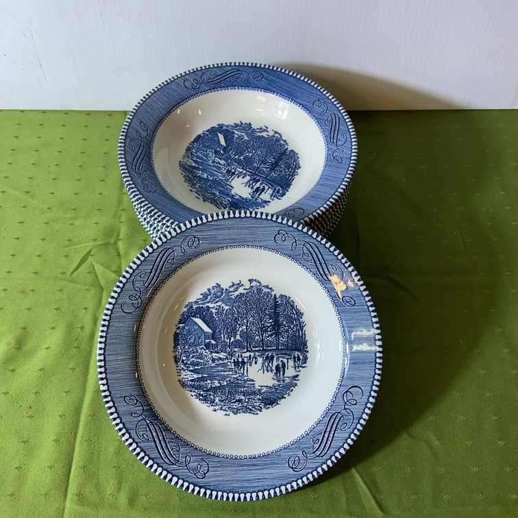 Currier & Ives Royal Ironstone Soup Bowls, 8pc