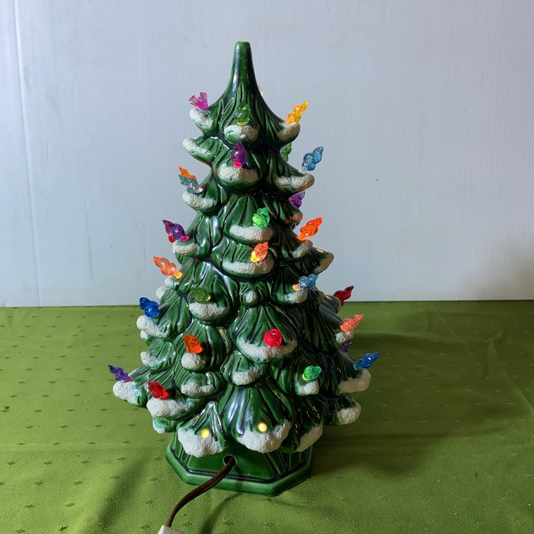 Ceramic Lighted Christmas Tree with Base