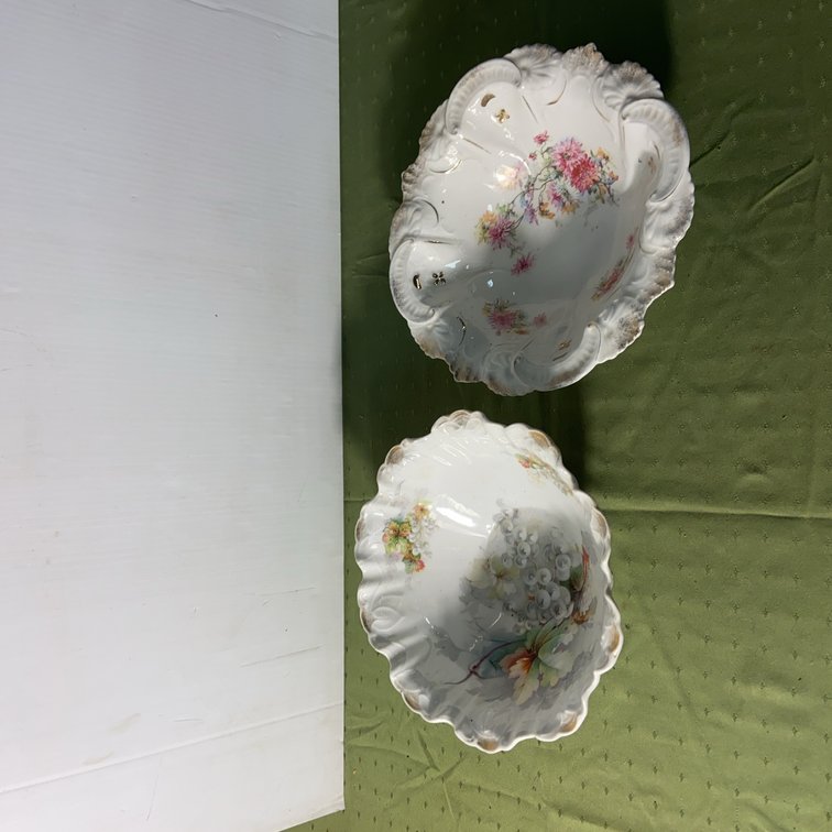RS Prussia Porcelain Bowls Floral Motif
