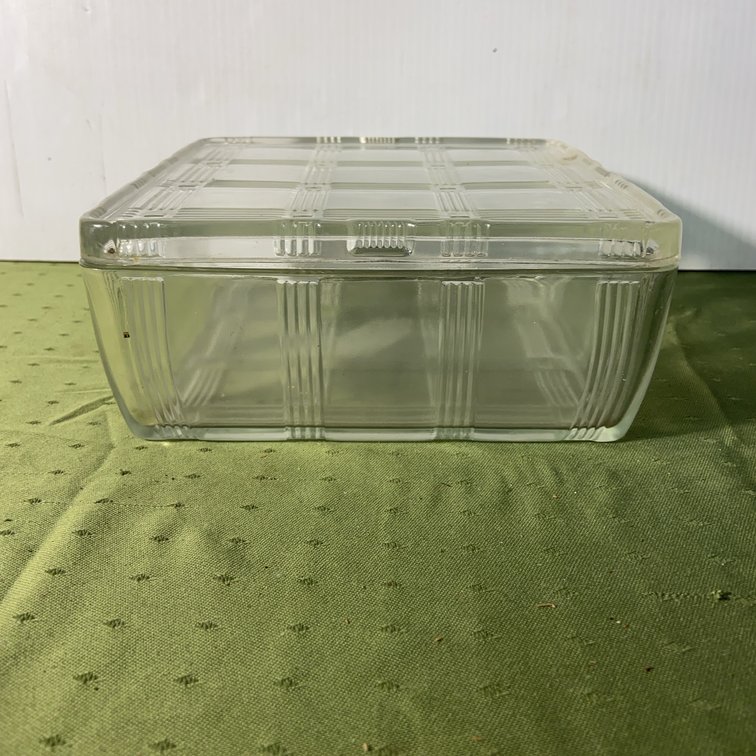 Square Clear Glass Refrigerator Storage Box