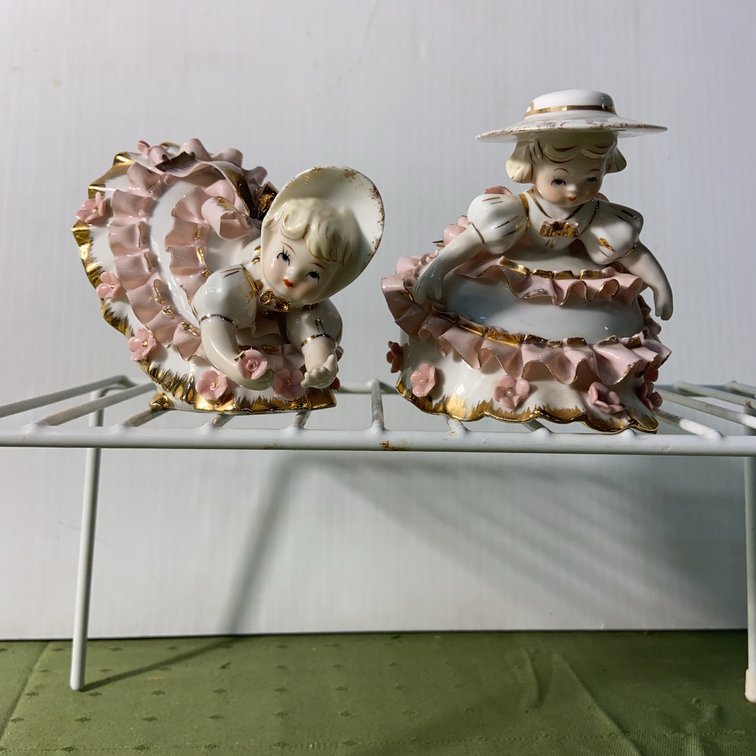 Geo. Z. Lefton Porcelain Girl Figurines Pair