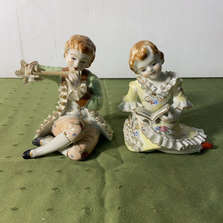 Orion Japan Porcelain Children Figurine Pair