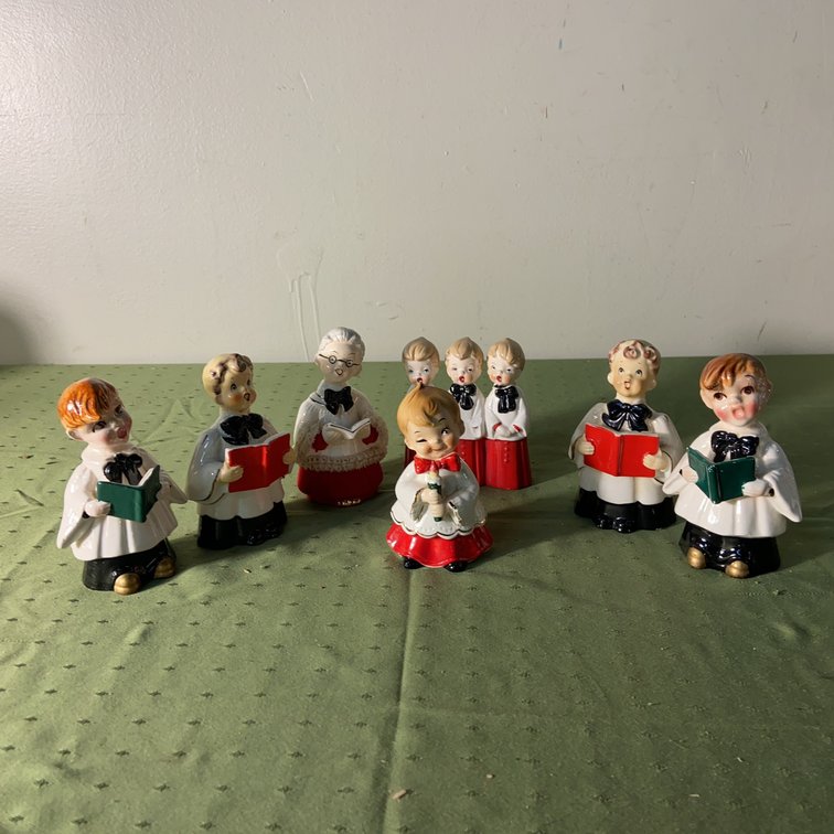 1950s Kreiss Ceramic Choir Boy Figurines, Japan