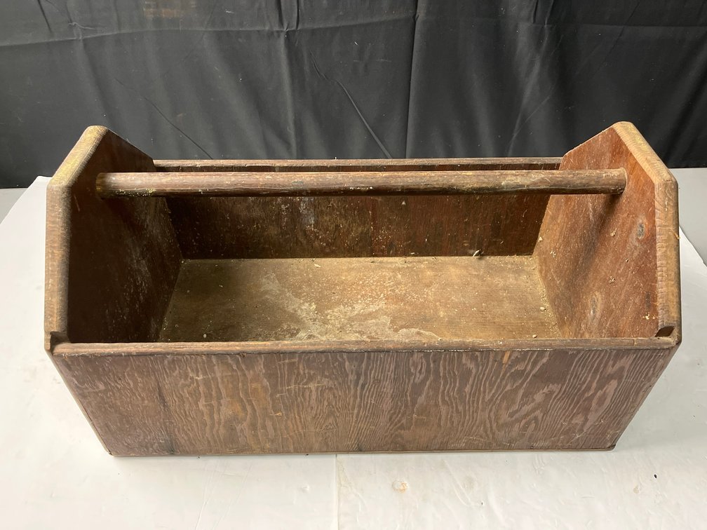 Wooden Tool Tote Box with Handle
