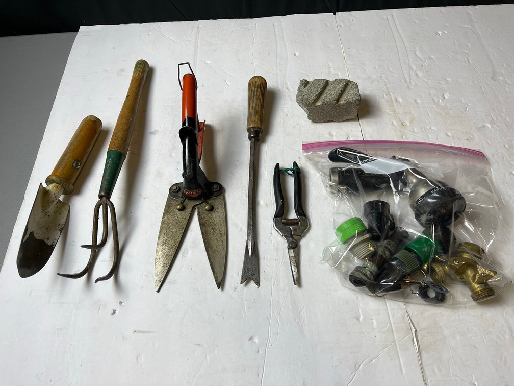 Garden Tools and Hose Attachments Lot
