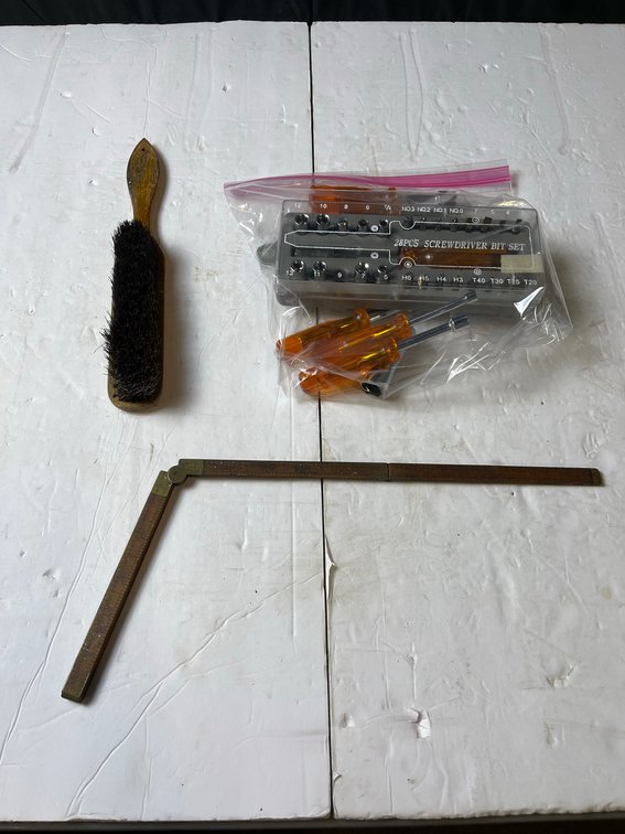 Tool Lot: Brush, 28pc Bit Set, Folding Rule