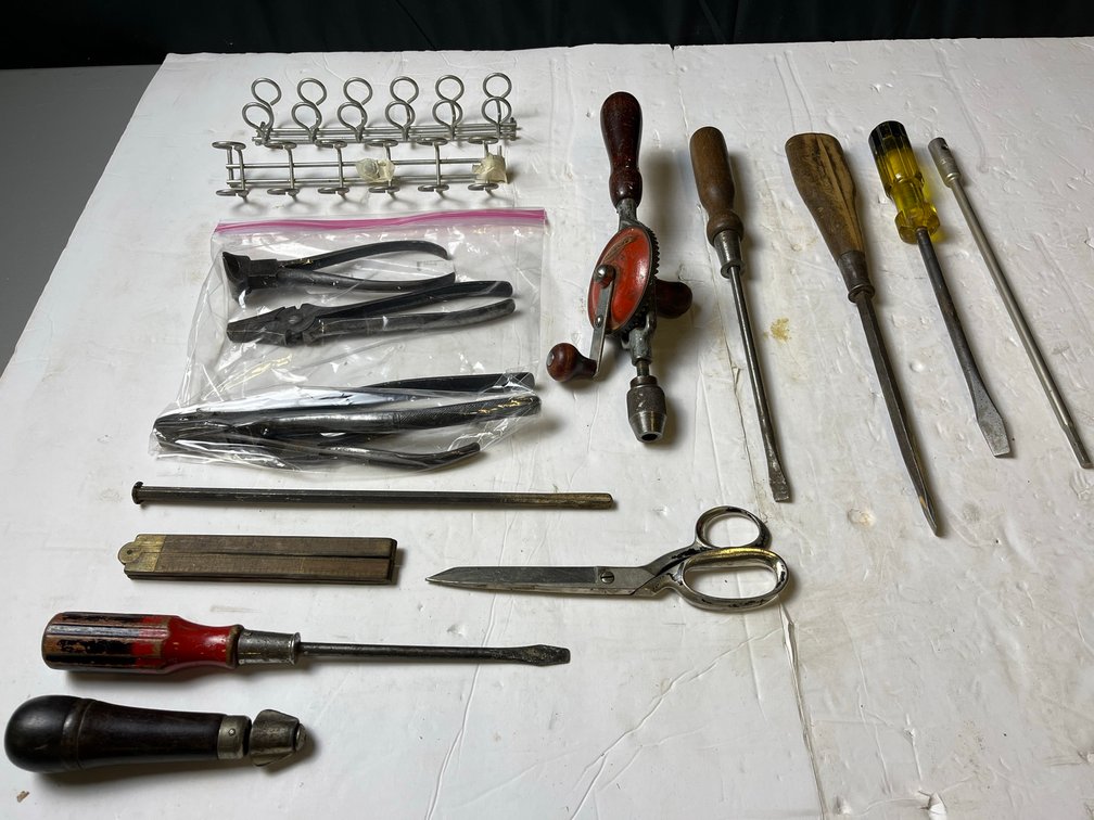 Hand Tools Lot: Craftsman Drill, Stanley Ruler