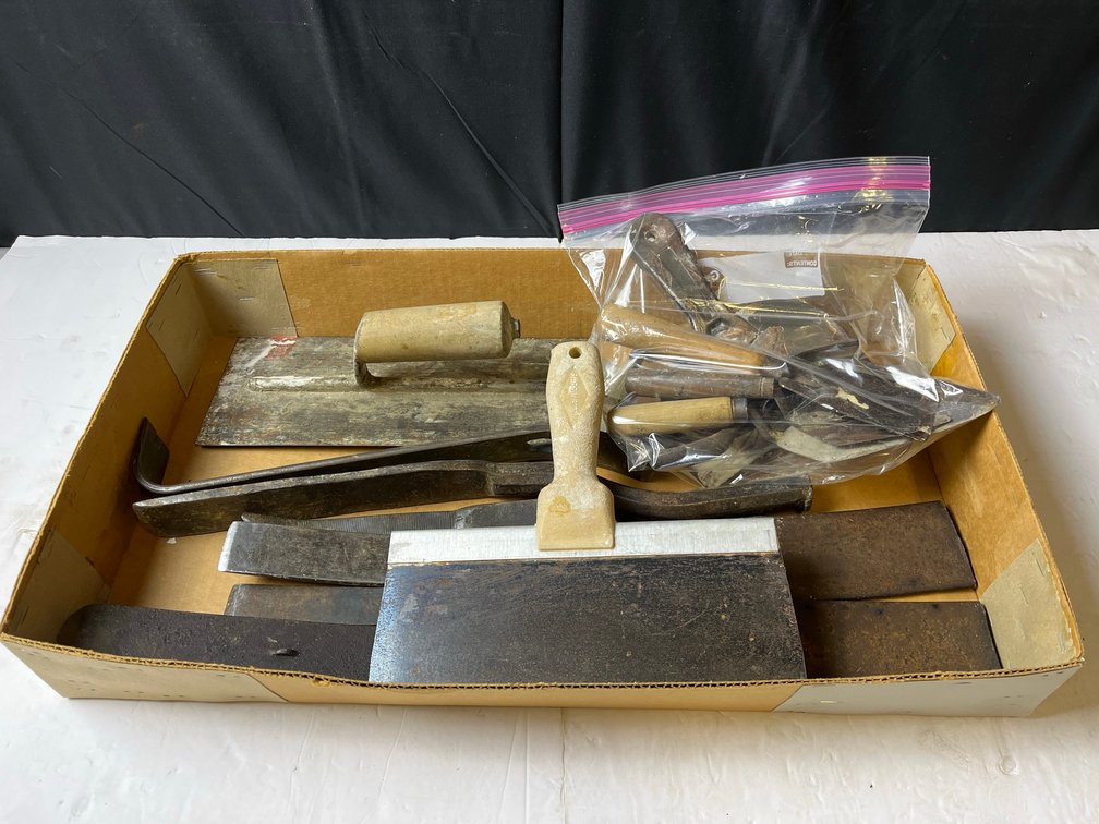 Metal and Wood Hand Tools Box Lot