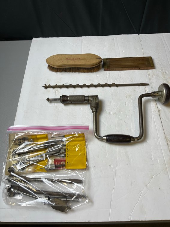 Vintage Hand Drill and Woodworking Tools Lot