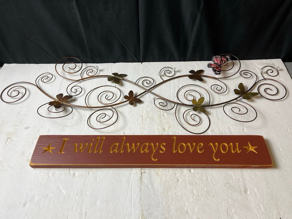 Metal Wall Decor and I Will Always Love You Sign