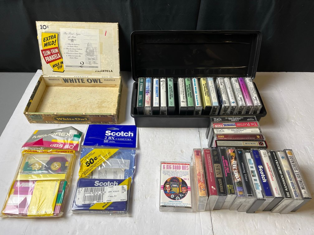 Cassette Tapes with Storage Cases and Sealed Blanks