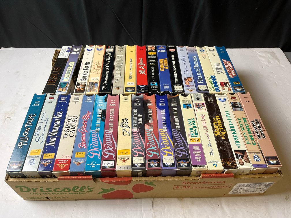 Box Lot of 32 VHS Movies