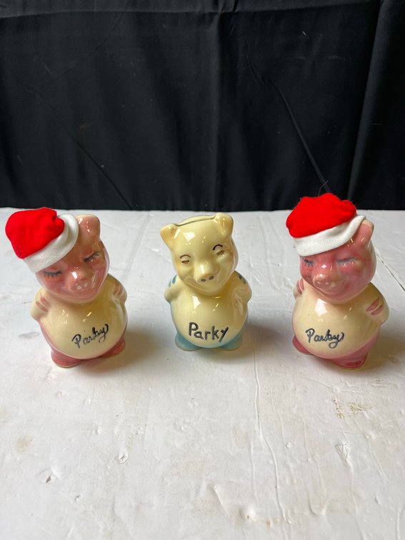 Park Nat'l Bank Piggy Banks 3pc 1996 Newark Ohio