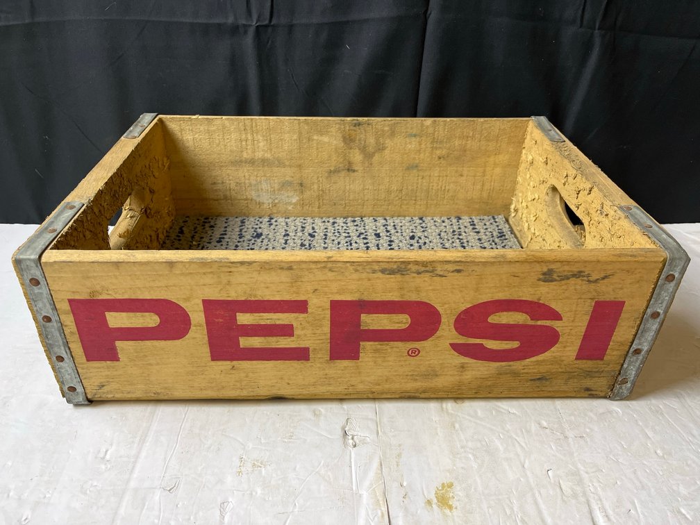 Wooden Pepsi Crate With Metal Reinforcements