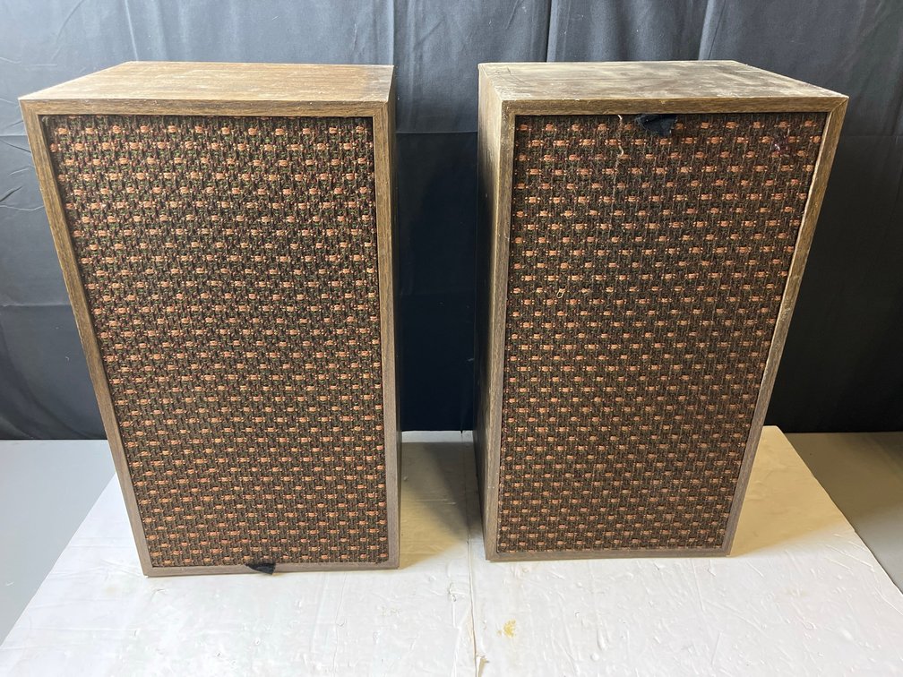 Vintage Floor Speakers Wood Cabinets