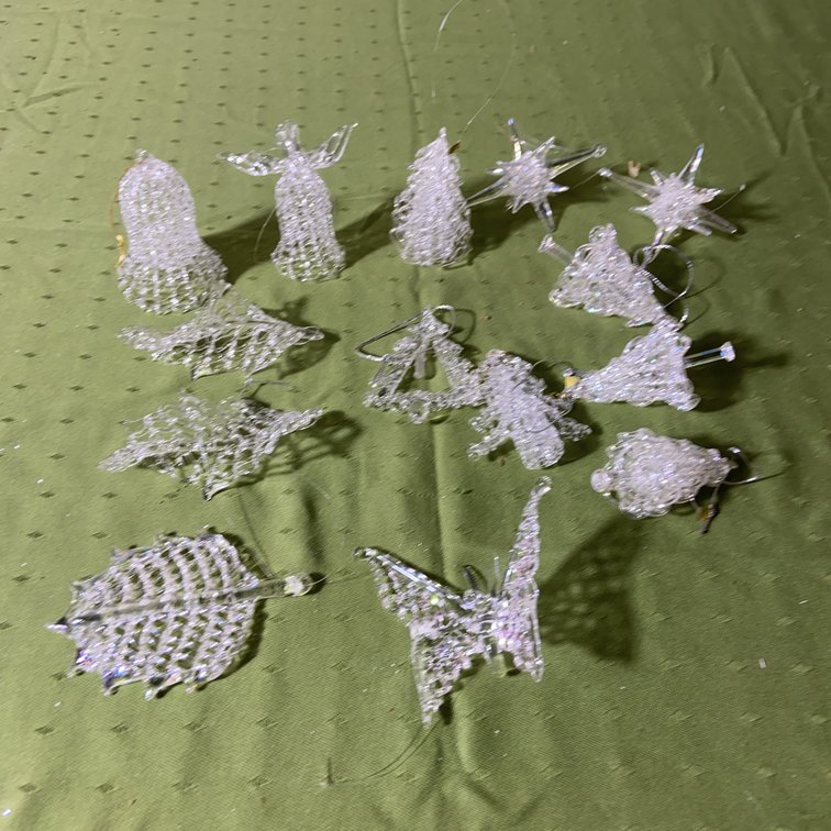 13 Clear Glass Christmas Ornaments