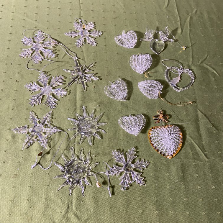 Clear glass Holiday Ornaments