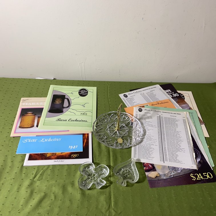 Tiara Exclusives Fostoria Crystal Dish & Catalogs