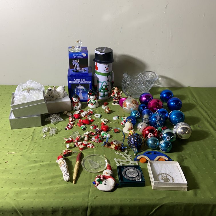 Christmas Ornaments, Napco Figurine, Crystal Sleigh