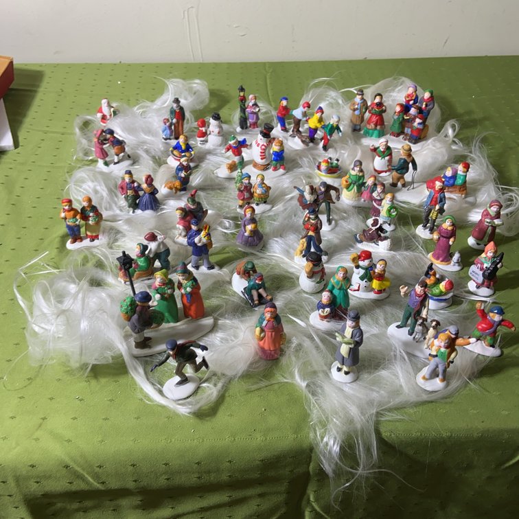 Lemax Christmas Village Figurines, approx 48 Pieces