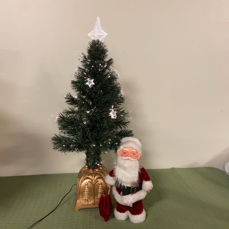 Fiber Optic Christmas Tree With Santa Figure