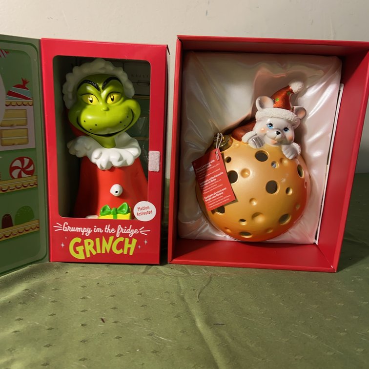 Hallmark Grinch and Mouse Ornament Set