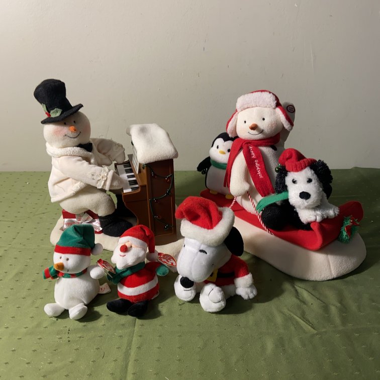 Hallmark Snowman & Snoopy Plush Christmas Lot