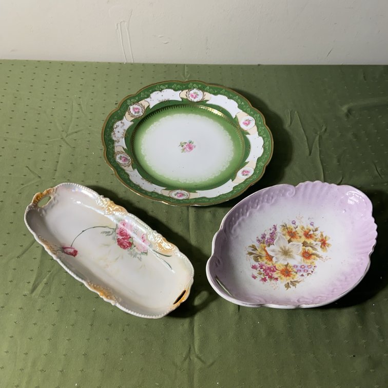 German and Austrian Porcelain Serving Dishes, 3pc