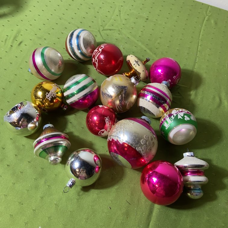 15 Mixed Glass Christmas Ornaments