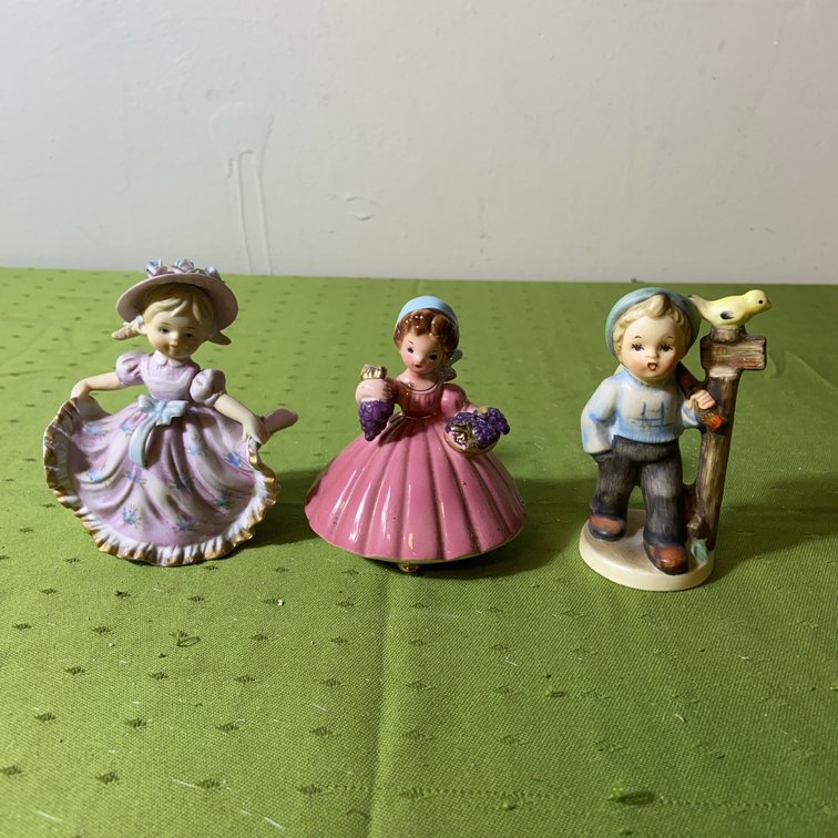 Josef Originals and Goebel Porcelain Figurines Trio