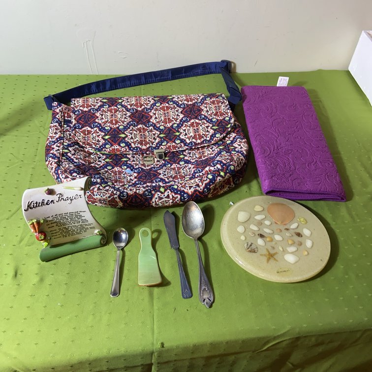 Kitchen Lot: Plate, Prayer Plaque, Sunbeam Towel