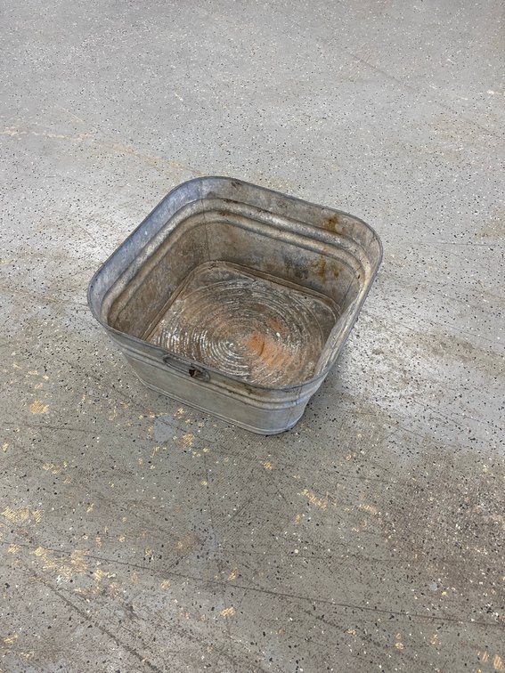 Square Galvanized Metal Wash Tub
